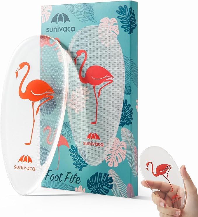 Glass Foot File Callus Remover for Feet, Flamingo Gifts for Women, Feet by SunivacaSweetHome