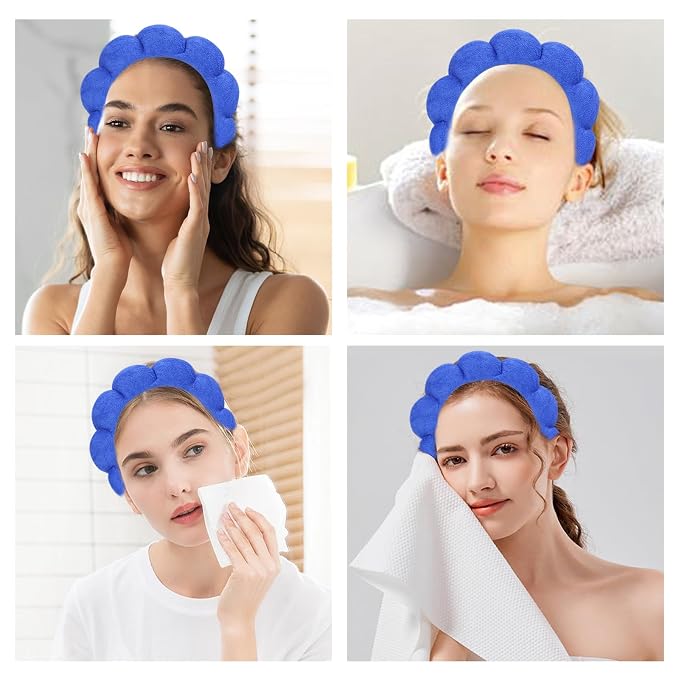 Beleki Spa Headband for Washing Face Wristband Set Sponge Makeup Skincare Face - Image 5