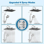 Hibbent cUPC Certified 13'' Shower Head Combo, High Pressure 5 Spray Rainfall - Image 4