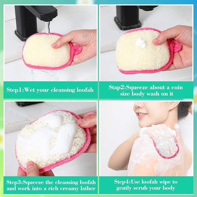 Boao 24 Pcs Loofah Pack Loofah Pads Bulk - Image 4