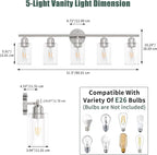 Espird Bathroom Vanity Light Fixtures Brushed Nickel Bathroom Lighting Fixture - Image 3