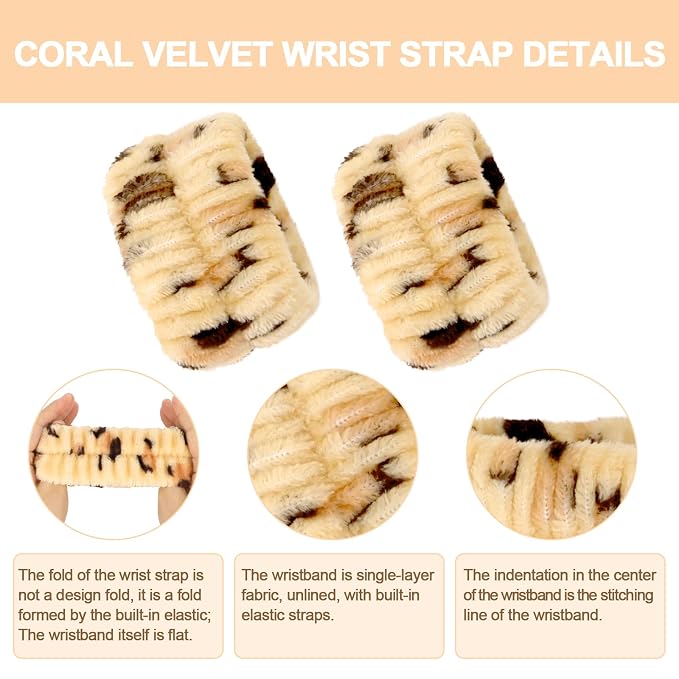 CAVETEE Spa Headband and Wristband Set, Spa & Makeup Fluffy Bow Headband - Image 6