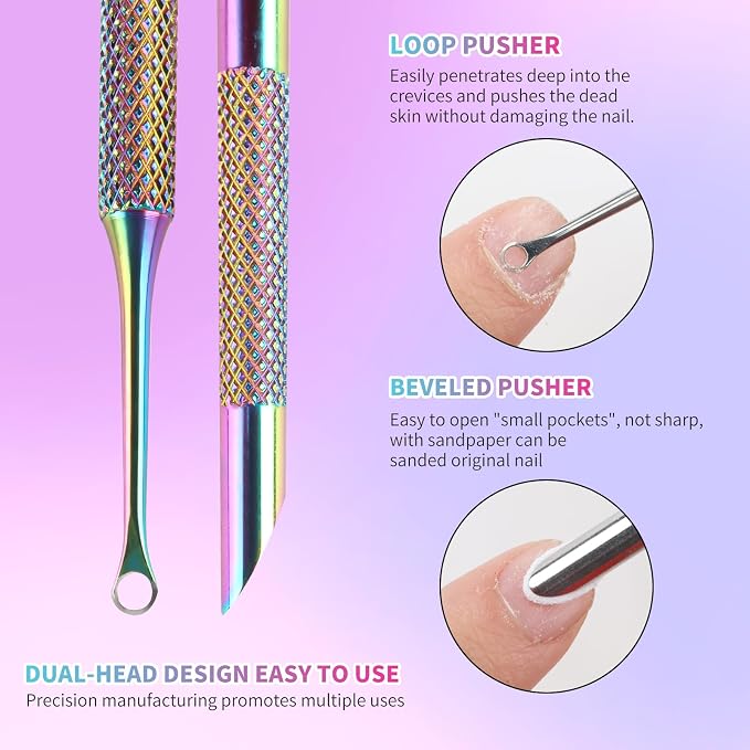 Pre-Treatment Cuticle Pusher, ASTONFOG Dual Ended Cuticle Remover Russian Prep - Image 3
