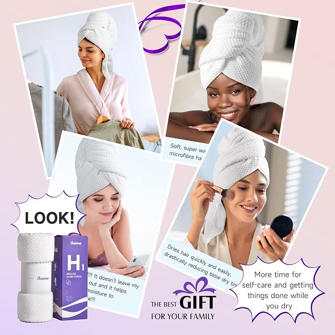 Umisleep Extra Large Microfiber Hair Towel - Image 3