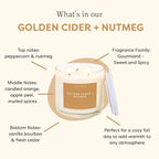 Calyan Wax Co. Golden Cider & Nutmeg 3 Wick Scented Candle - Image 3