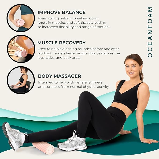 Oceanfoam Ripple Travel Foam Roller Firm Mini Foam Roller - Image 6