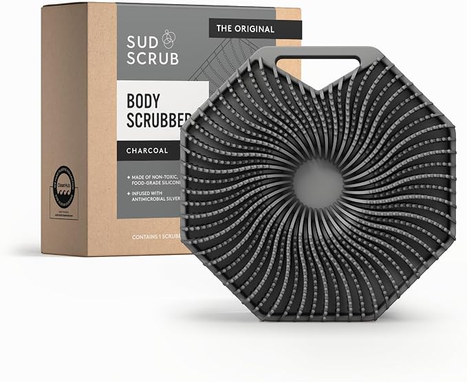 Sud Scrub® Antimicrobial Silicone Body Scrubber, Exfoliating Body Brush by SudScrub