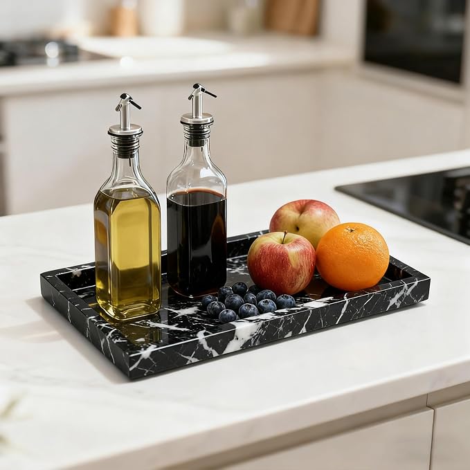 Pure Natural Marble Tray for Bathroom, Sink. Cosmetics, toiletries, etc. can be - Image 7