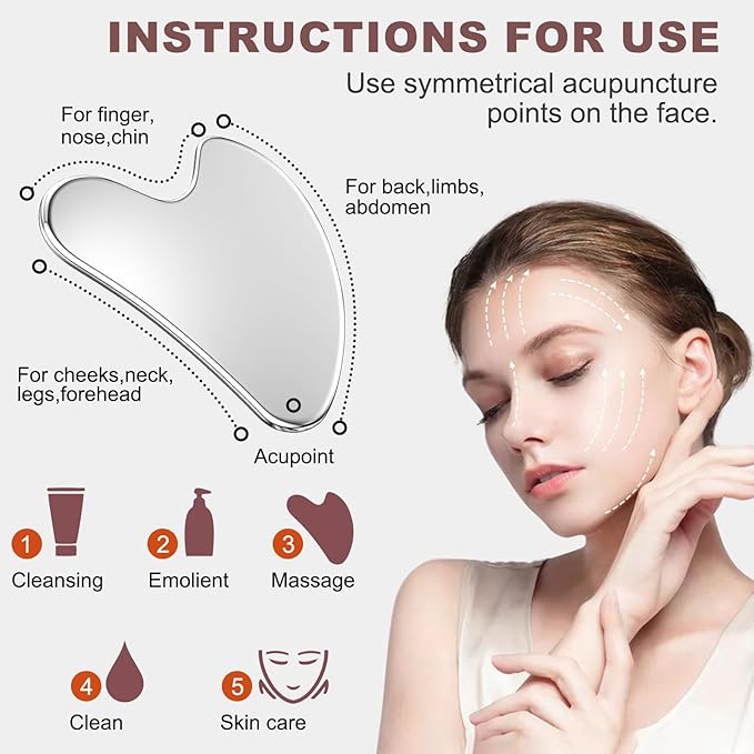 Stainless Steel Gua Sha Facial Tools, Upgrade Metal Gua-sha, Guasha Tool - Image 2
