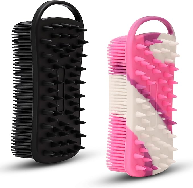 2 PC Silicone Body Scrubber, 2 in 1 Exfoliating Shower Bath Scrubber, Soft by MtBoi