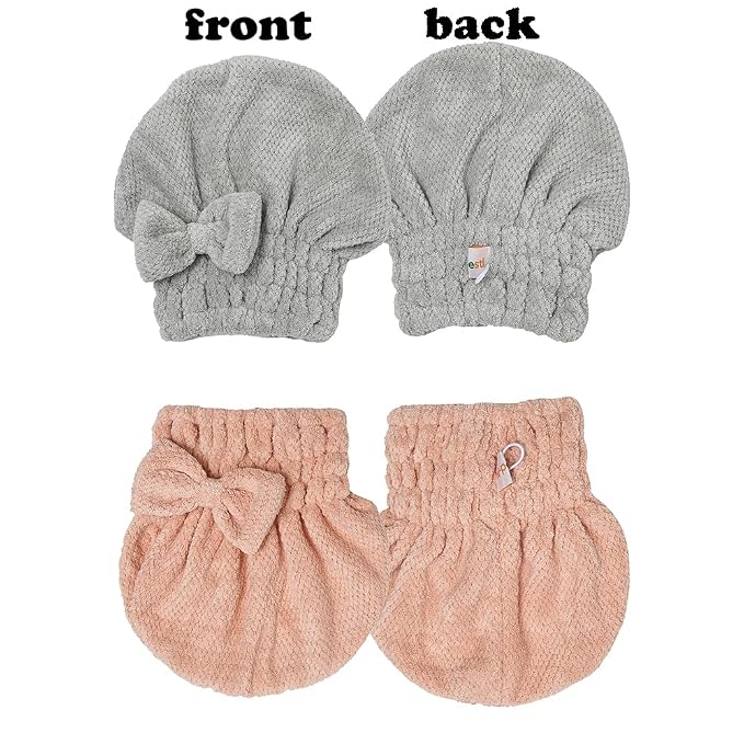 M-bestl Microfiber Hair Towel, Hair Towel Cap, Absorbent Hair Turban Towel - Image 3