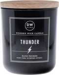 DW Home Thunder Wooden Wick Candle – Cedarwood, Birch & Bergamot Fragrance by DWHome