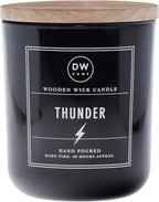 DW Home Thunder Wooden Wick Candle – Cedarwood, Birch & Bergamot Fragrance by DWHome