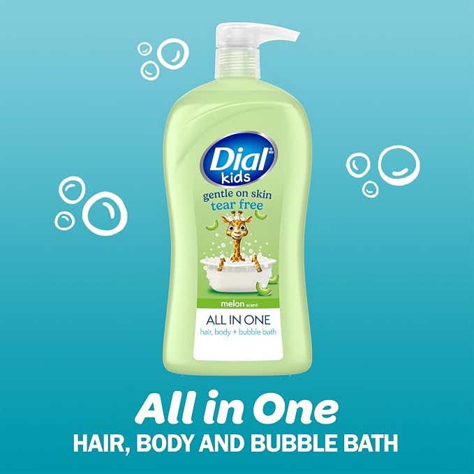 Dial Kids All-in-1 Body Wash + Hair + Bubble Bath, Melon Scent, 32 Fl Oz - Image 3