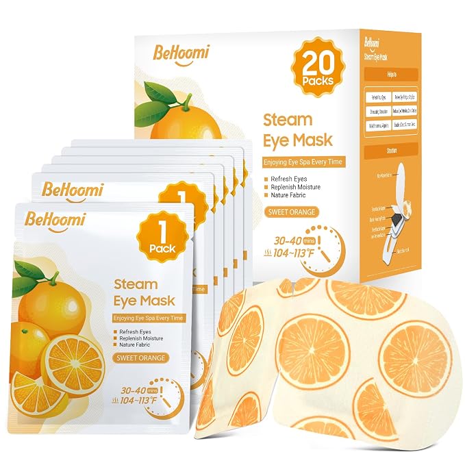 BeHoomi 20Packs Steam Eye Mask, Heated Eye Mask Warm Compress by BeHoomi