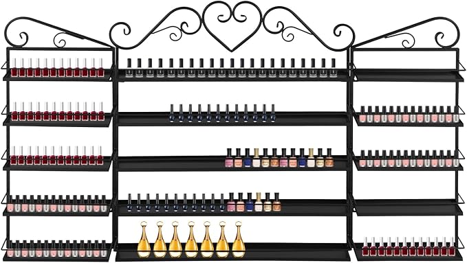 5 Tiers Wall-Mounted Nail Polish Storage Rack, Nail Polish Bottle Holder by Unknown