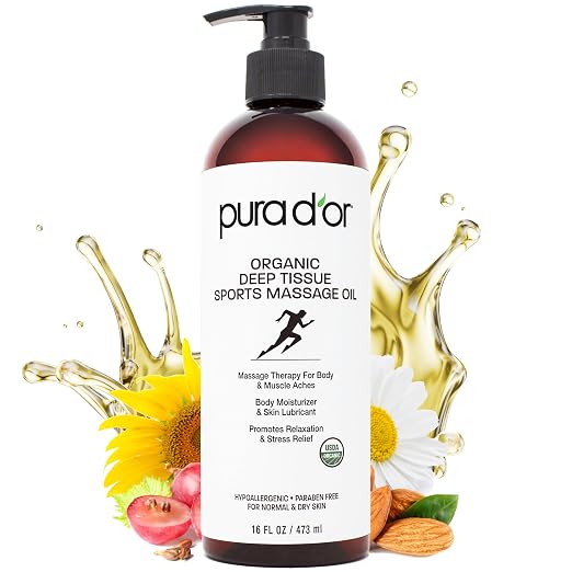 PURA D'OR 16 Oz Organic Deep Tissue Sports Massage by PURADOR