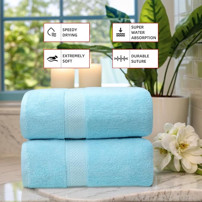 Fluffy Cotton Bath Towels Set650GSM, 2-Piece Set, Thickened and Enlarged - Image 3