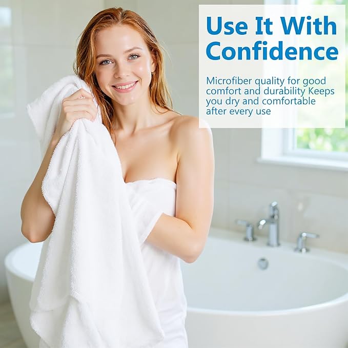 SmoothNovelty 8 Pack Microfiber Bath Towels Bulk 27'' x 60'' Oversized Beach - Image 5