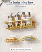 8 Pack Adhesive Rustproof Shower Shelves - Image 5