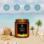 Sicilian Lemon Candles, 7oz Sicilian Lemon Scented Candle, Natural Soy Candles - Image 3