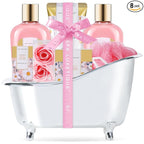 Self Care Gifts for Women, Spa Luxetique 8pcs Daisy Bath and Body Gift Baskets by spaluxetique