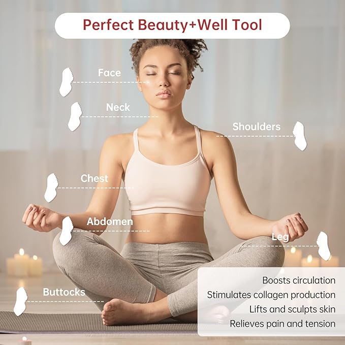 Stainless Steel Gua Sha Facial Tools, Face Comb & Massager Metal Gua sha Tool - Image 3