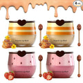4PCS Strawberry & Bee Lip Balm Honey Pot, Vitamin E & Moisturizing Propolis by Charm+Kiss
