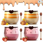 4PCS Strawberry & Bee Lip Balm Honey Pot, Vitamin E & Moisturizing Propolis by Charm+Kiss
