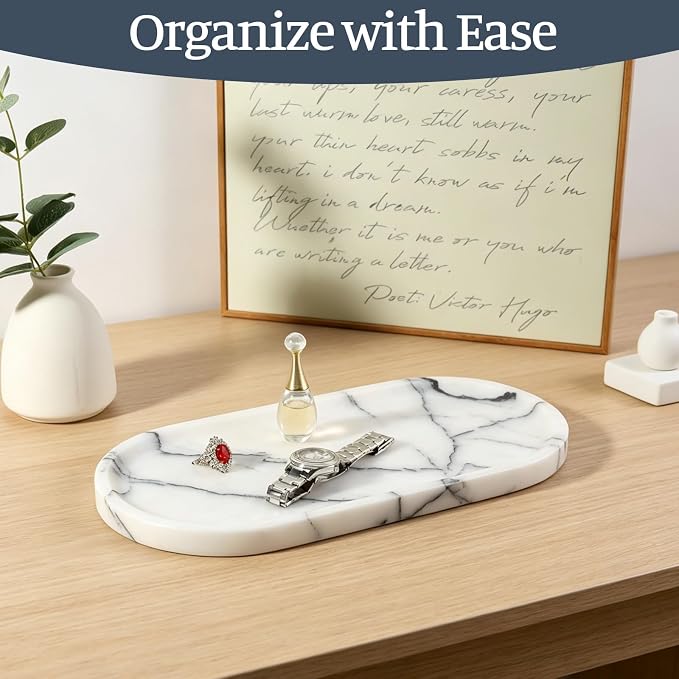 Koville Natural Marble Tray, Catchall - Image 3