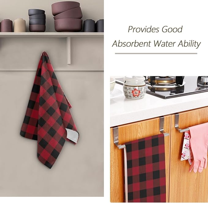 Black and Red Buffalo Plaid Hand Towels - Image 6