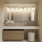 Aipsun Brushed Nickel Bathroom Light Fixtures Crystal Vanity Lighting Fixture - Image 8