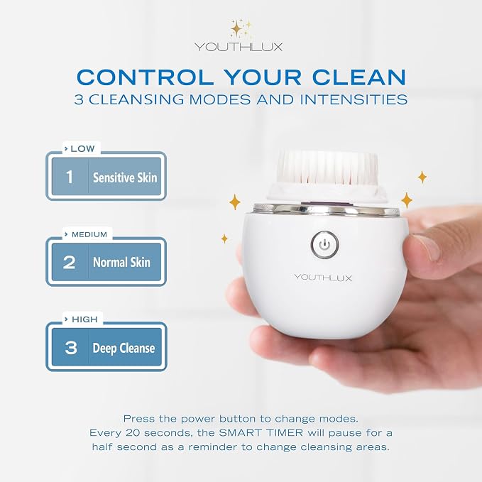 Pure Radiance, Vibrating Facial Cleansing Brush, Electric Face Scrubber - Image 4