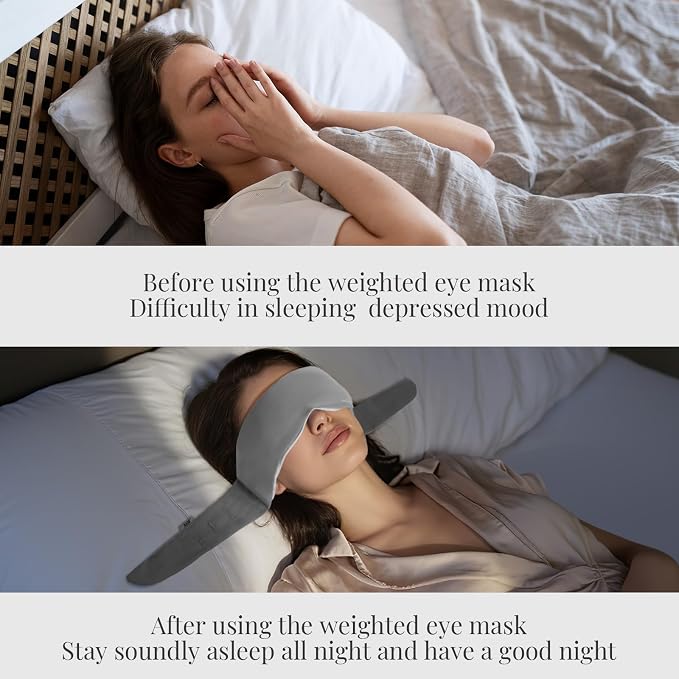 Weighted Eye Mask for Sleeping, Cloud-Like Comfort Softness, 3D Contoured - Image 3