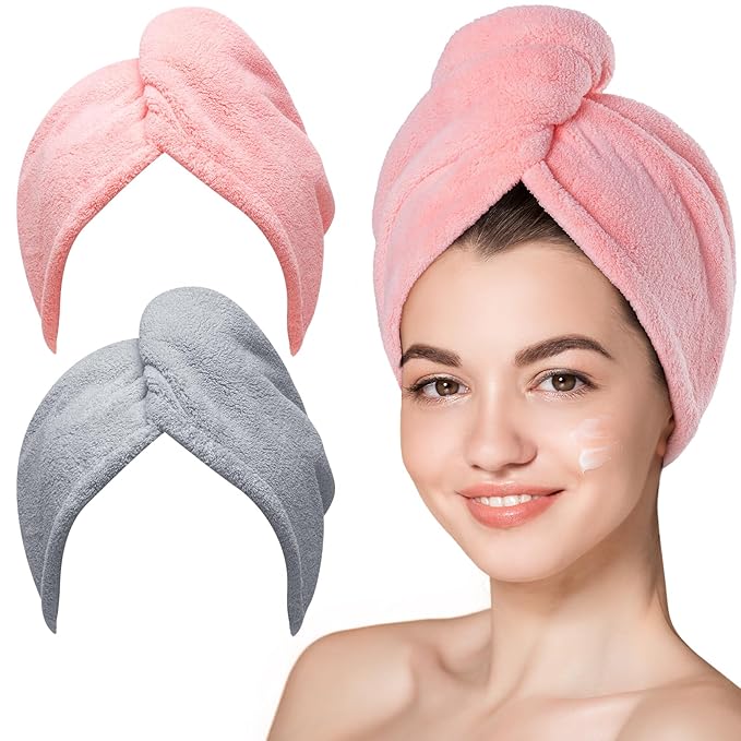 Hicober Microfiber Hair Towel, Drying Hair Wrap Towels by Hicober