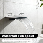 Midanya Shower System with Tub Spout, Bathtub Shower Faucet Set with Square - Image 3