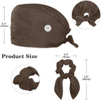 Scrub Cap with Hair Scrunchy, Ponytail Holder Surgical Cap - Image 2