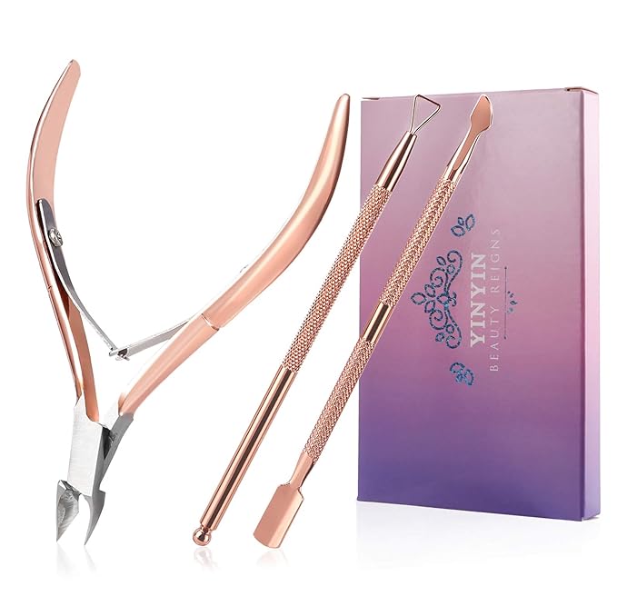 Cuticle Trimmer with Cuticle Pusher and Cutter, YINYIN Cuticle Remover Cutter by YINYIN