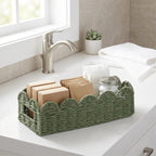 Scalloped Green Toilet Tank Basket - Image 2
