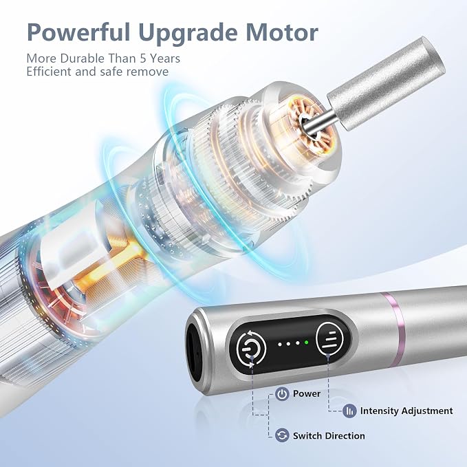 TUOBEO Cordless Nail Drill Electric Rechargeable File Kit, Professional Efile - Image 5