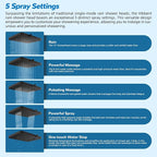 Hibbent 5-spray Dual Filtered Rainfall Shower Head Combo, High Pressure 13'' - Image 2
