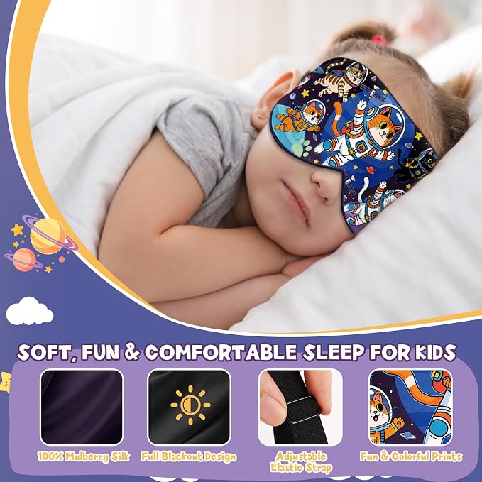 Silk Kids Sleep Mask: 100% Mulberry Silk Eye Mask, Sleeping Masks - Image 4