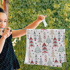 Red Green Grey Christmas Xmas Tree Hand Towels - Image 4