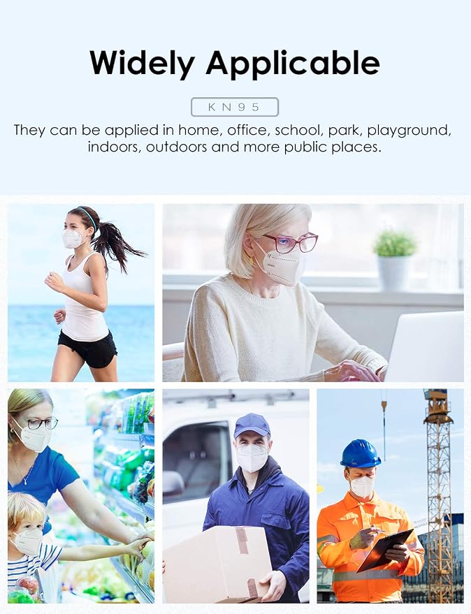HUHETA KN95 Mask, 5 Ply Protective Dispoasable Masks Filter Efficiency≥95% - Image 6