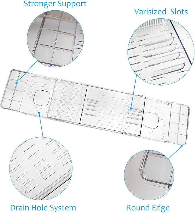 Expandable Bathtub Tray for Tub, Waterproof Bathroom Storage, Bath Organizer - Image 2