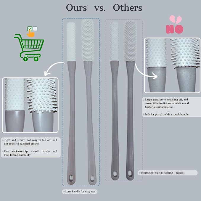Toe Cleaning Brush with 15.7" Long Handle, Foot Scrubber in Shower, No Bending - Image 8