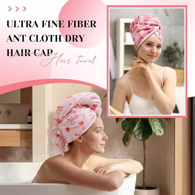 2 Pcs 40 x 24 Inches Large Microfiber Hair Towels Quick Dry Hair Towel Wrap - Image 7