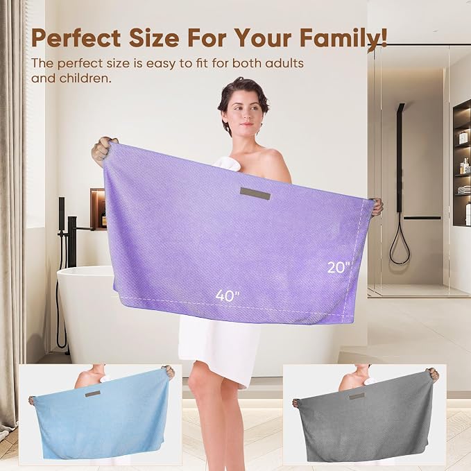 HOMEXCEL 5 Pack Microfiber Hair Towels - Image 5