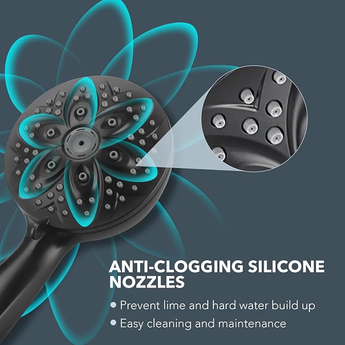 6-Setting Filtered Handheld Shower Head, JDO High Pressure Shower Head - Image 6
