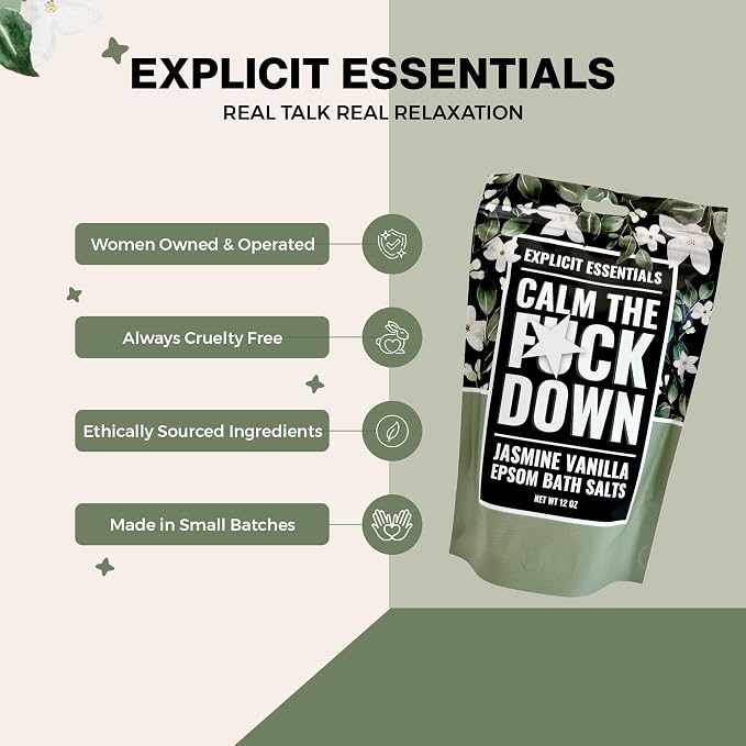 Explicit Essentials Jasmine Vanilla Epsom Bath Salts, Relaxation Blend - Image 4